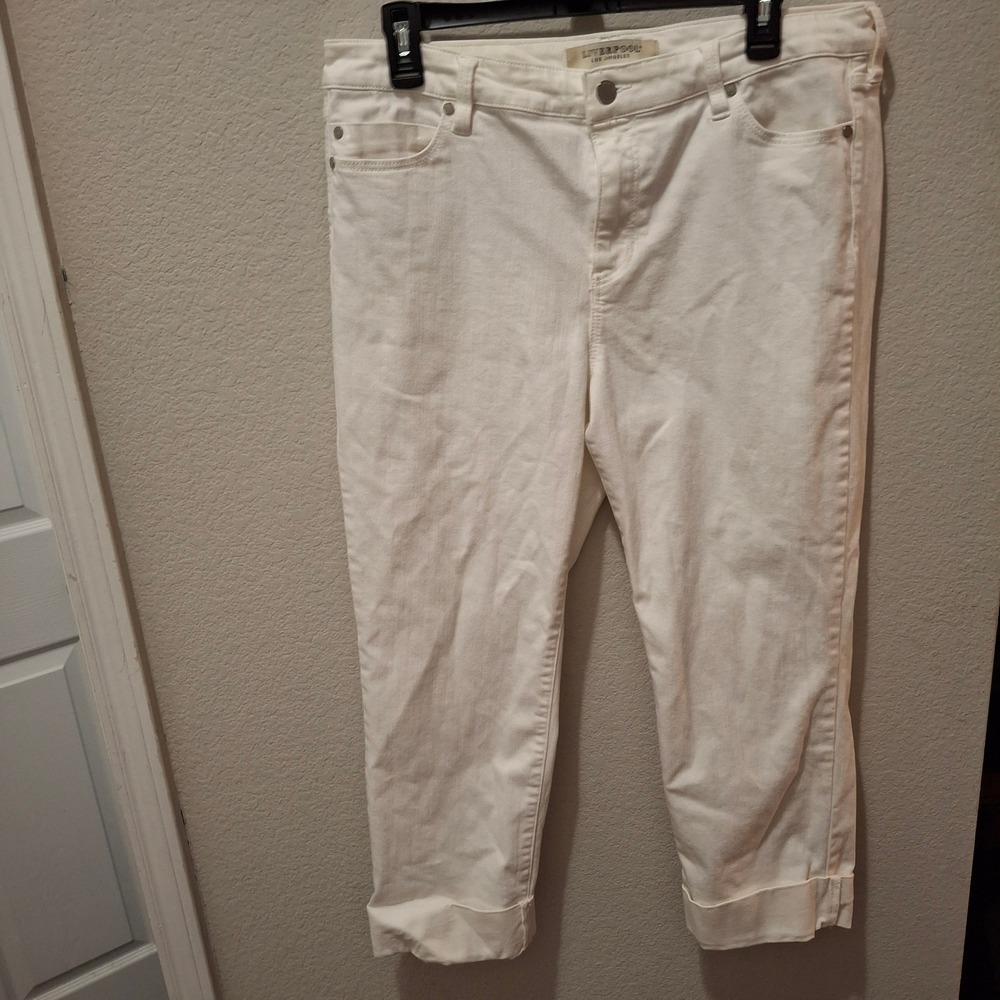 Liverpool Los Angeles Womens White The Crop‎ Cropped Jeans Size 31